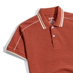 Áo Thun Polo Nam By Cotton Gân Cam Gạch Viền Vai