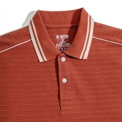 Áo Thun Polo Nam By Cotton Gân Cam Gạch Viền Vai