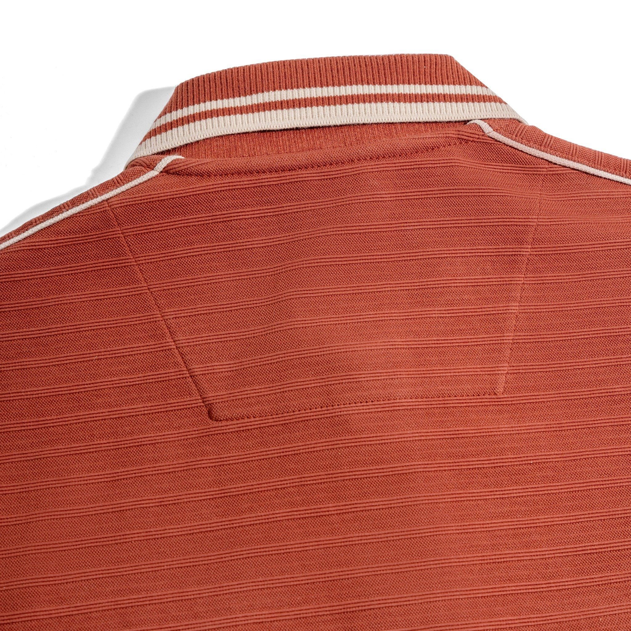 Áo Thun Polo Nam By Cotton Gân Cam Gạch Viền Vai