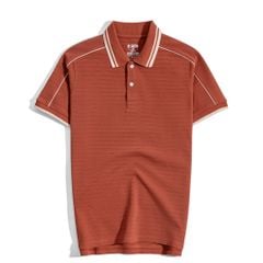 Áo Thun Polo Nam By Cotton Gân Cam Gạch Viền Vai