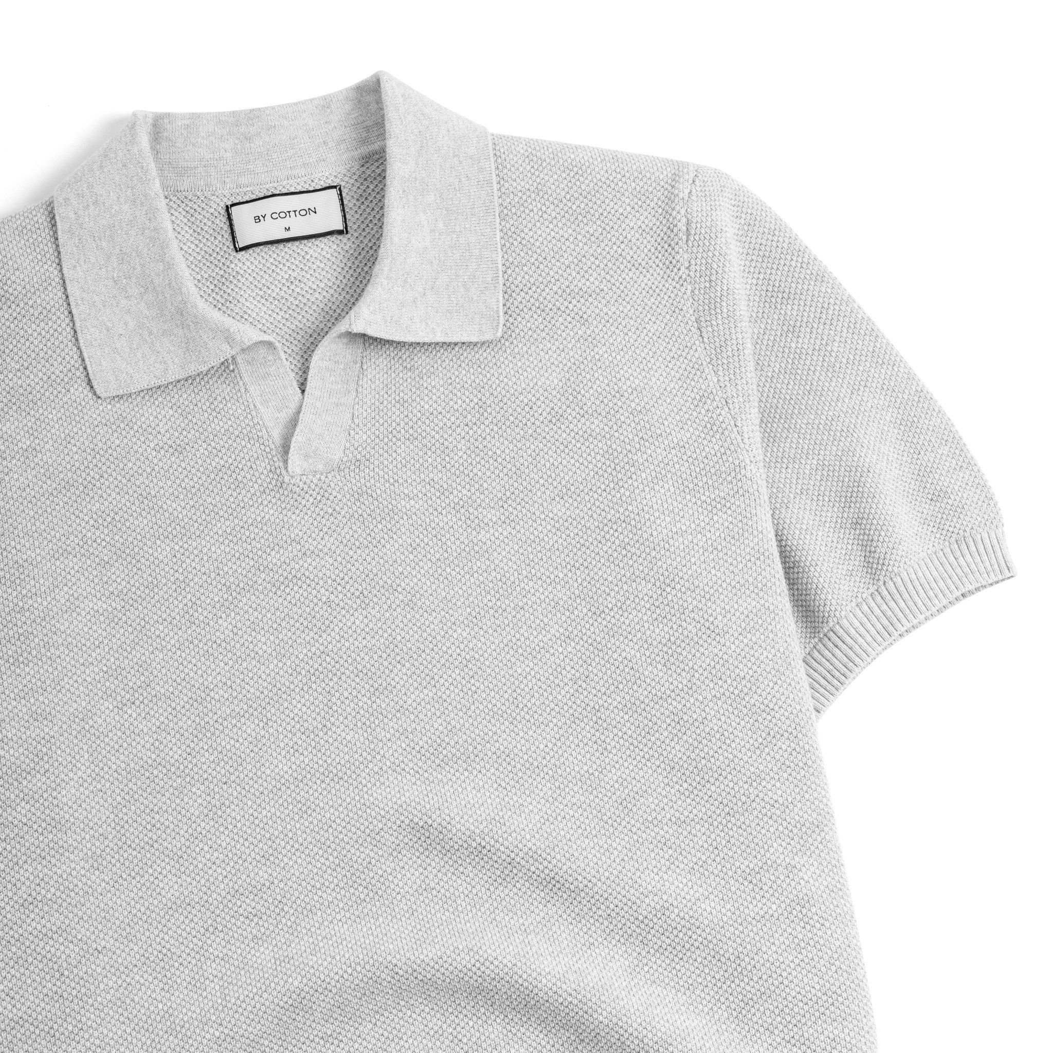 Áo Thun Polo Nam Dệt Kim By Cotton Melange Xám