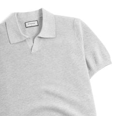 Áo Thun Polo Nam Dệt Kim By Cotton Melange Xám