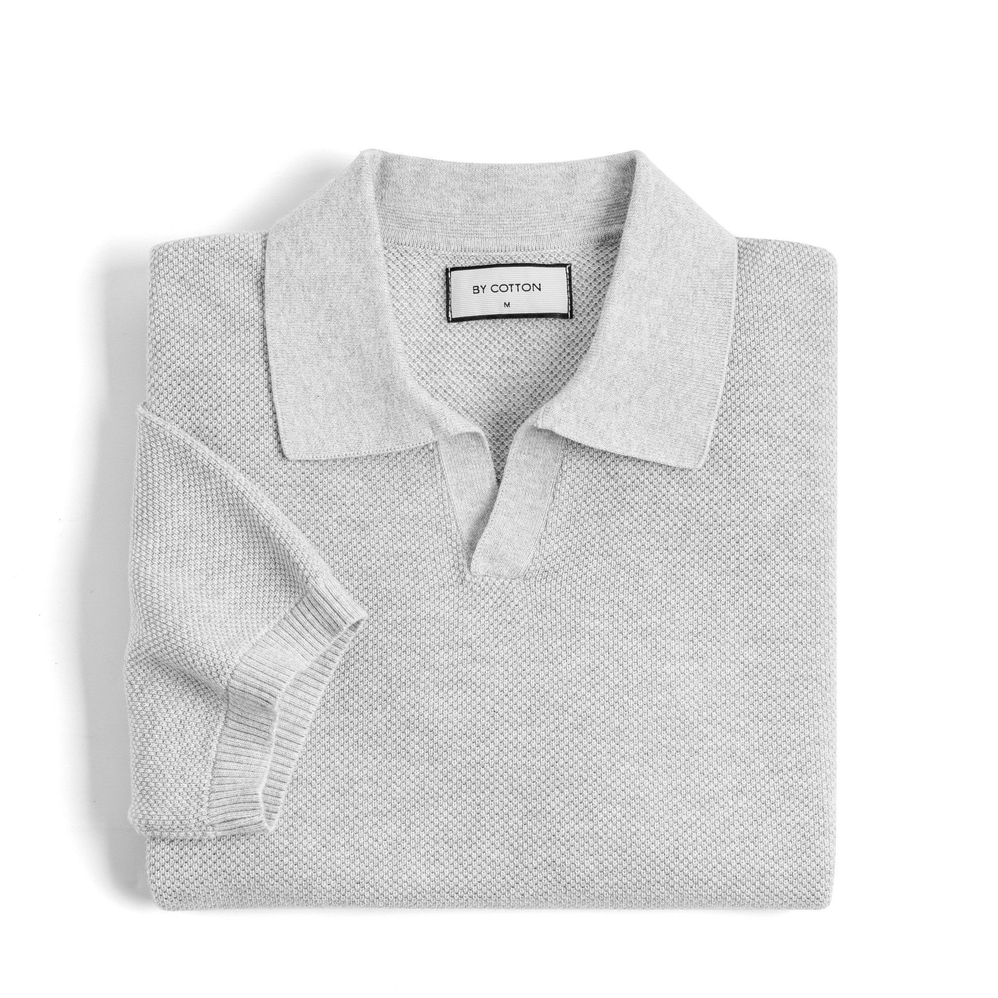 Áo Thun Polo Nam Dệt Kim By Cotton Melange Xám