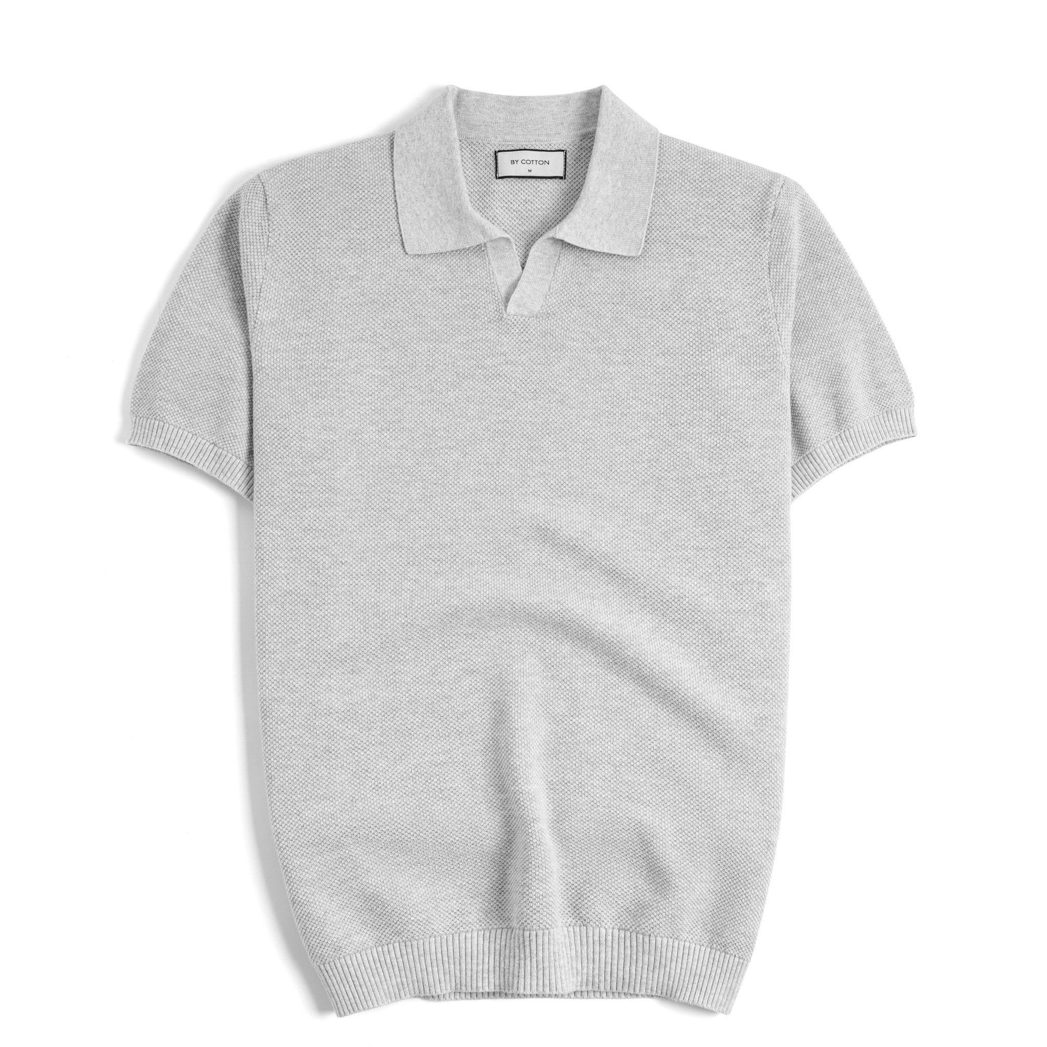Áo Thun Polo Nam Dệt Kim By Cotton Melange Xám