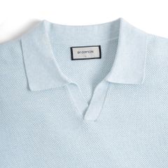 Áo Polo Dệt Kim By Cotton Melange Xanh Nhạt