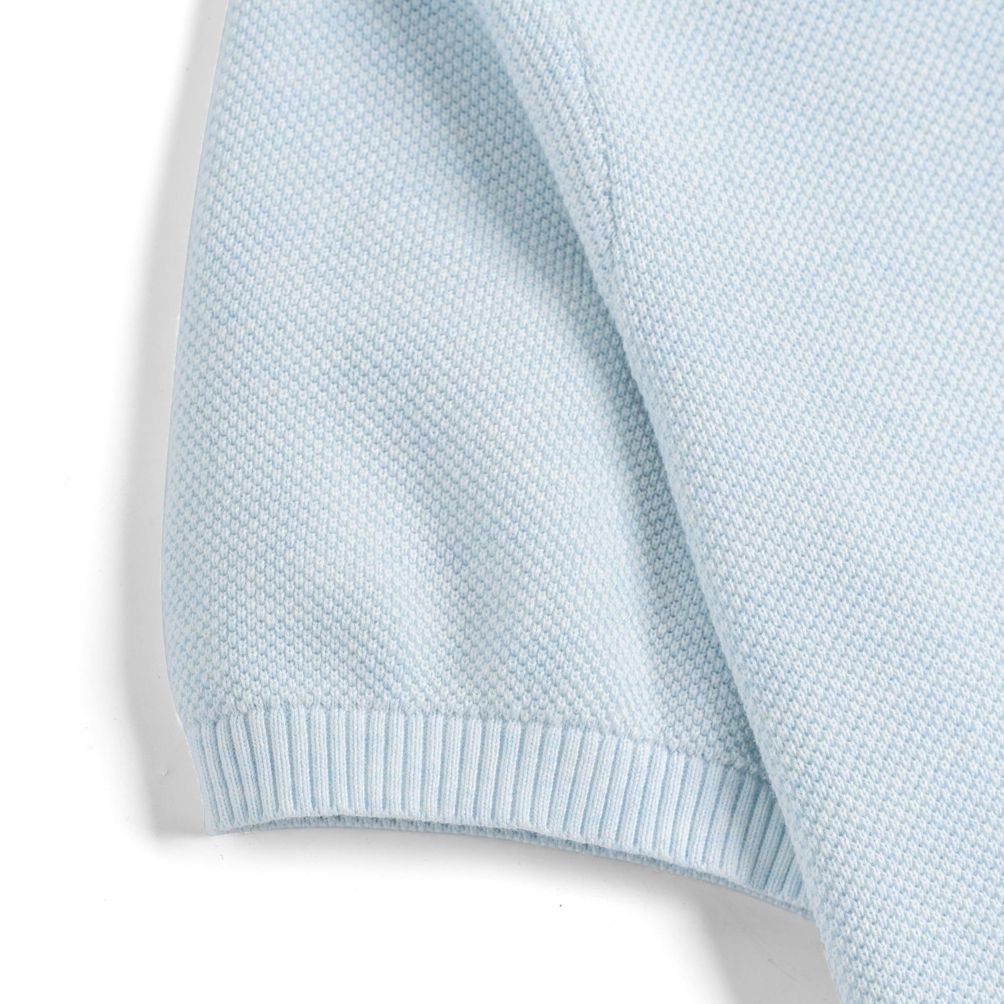 Áo Polo Dệt Kim By Cotton Melange Xanh Nhạt