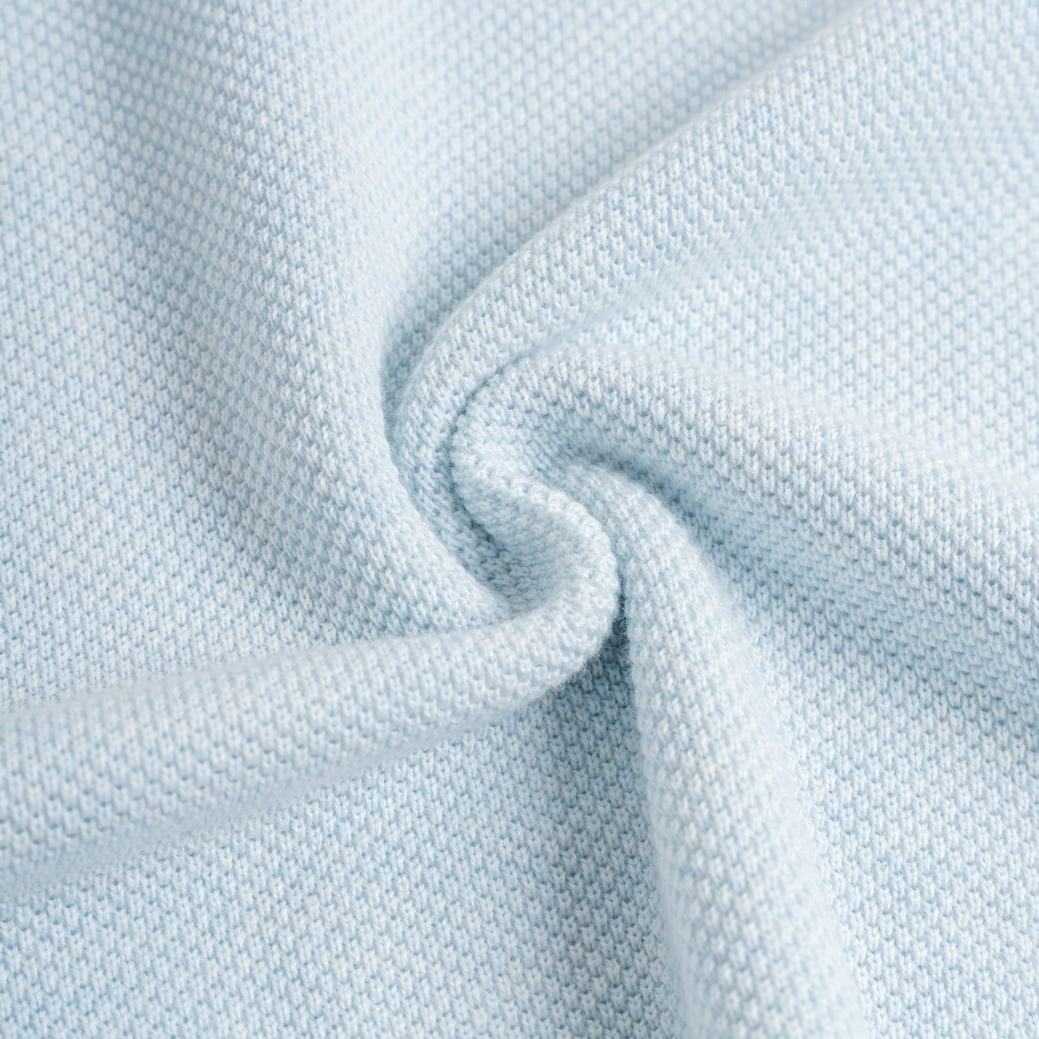 Áo Polo Dệt Kim By Cotton Melange Xanh Nhạt