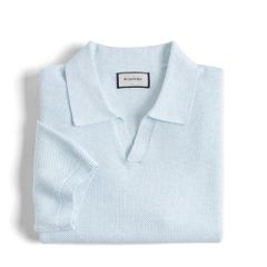 Áo Polo Dệt Kim By Cotton Melange Xanh Nhạt