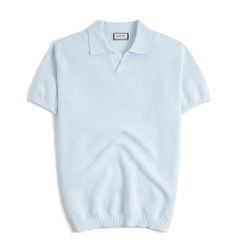 Áo Polo Dệt Kim By Cotton Melange Xanh Nhạt