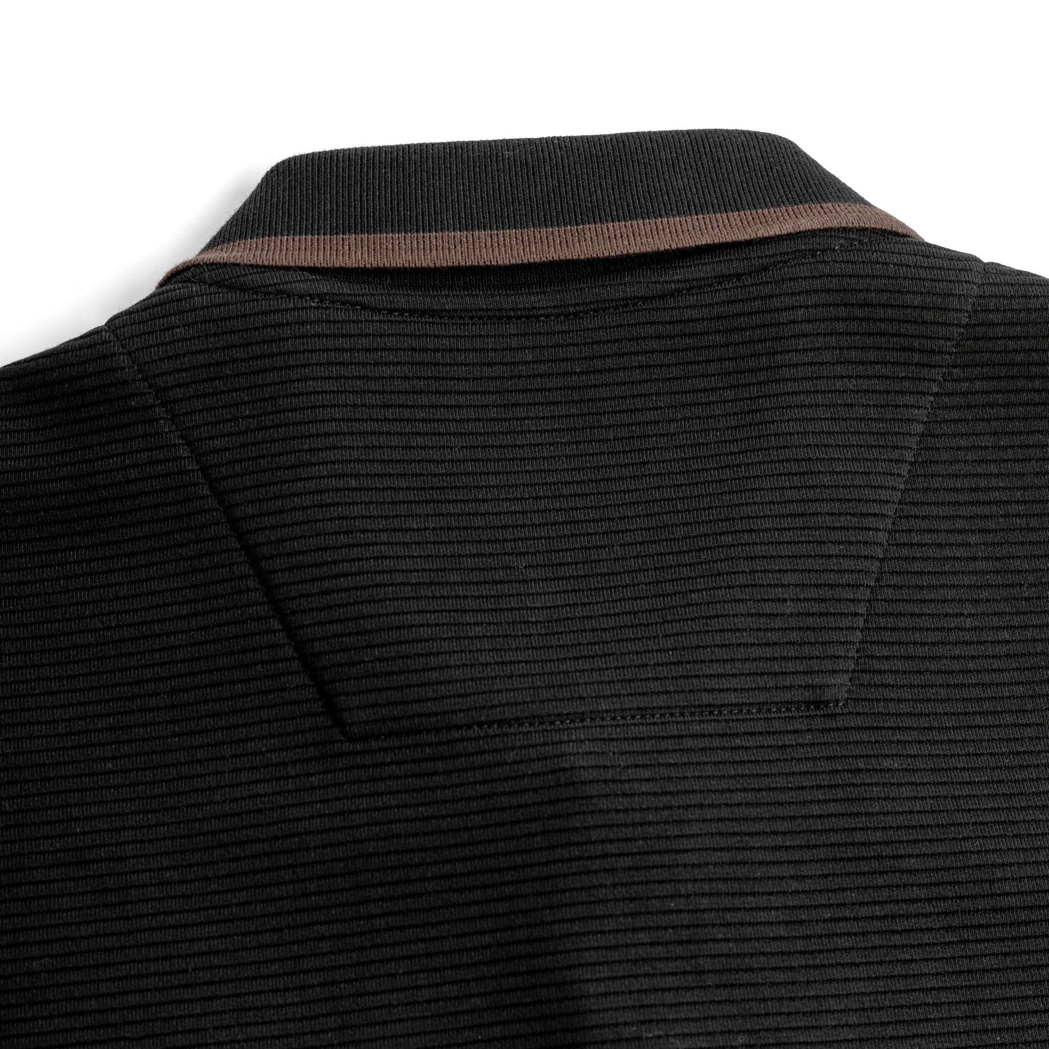 Áo Thun Polo By Cotton Gân Đen Fox