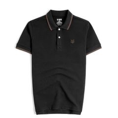 Áo Thun Polo By Cotton Gân Đen Fox