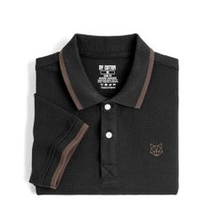 Áo Thun Polo By Cotton Gân Đen Fox