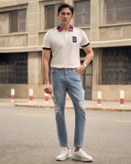 Jeans Basic Light Blue Rách 2025