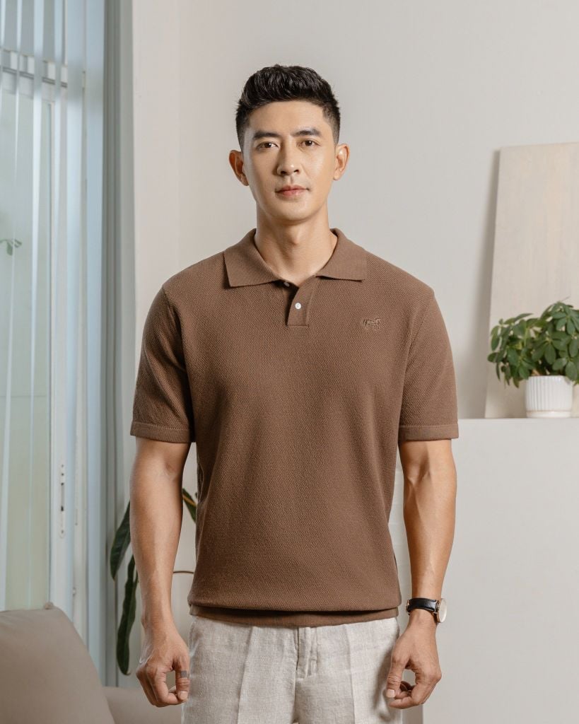 ÁO POLO DỆT KIM CAO CẤP NÂU SS2