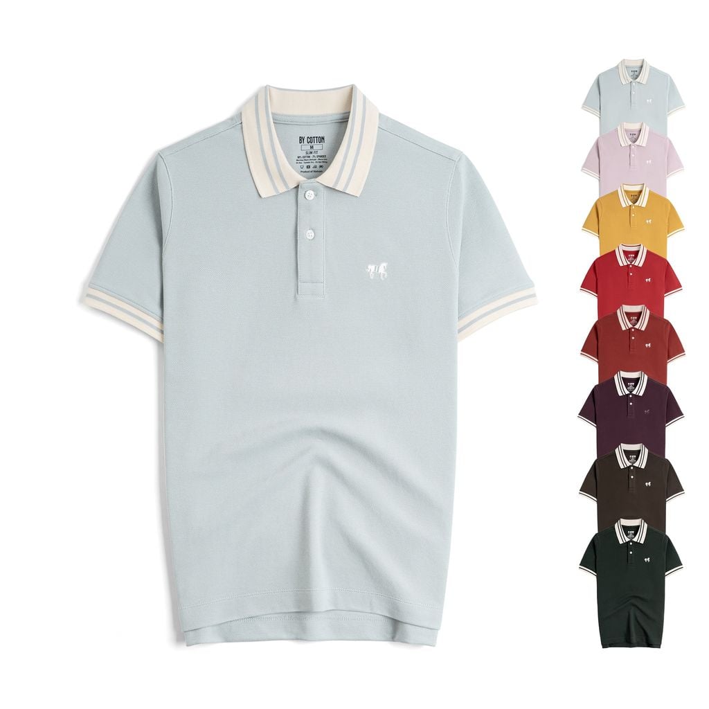 Áo Thun Polo By Cotton Pique 2.0 In Logo Phối Bo