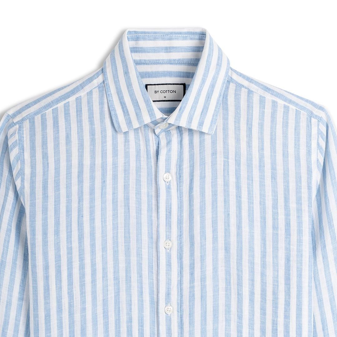 Áo Sơ Mi Premium Linen Trắng Sọc