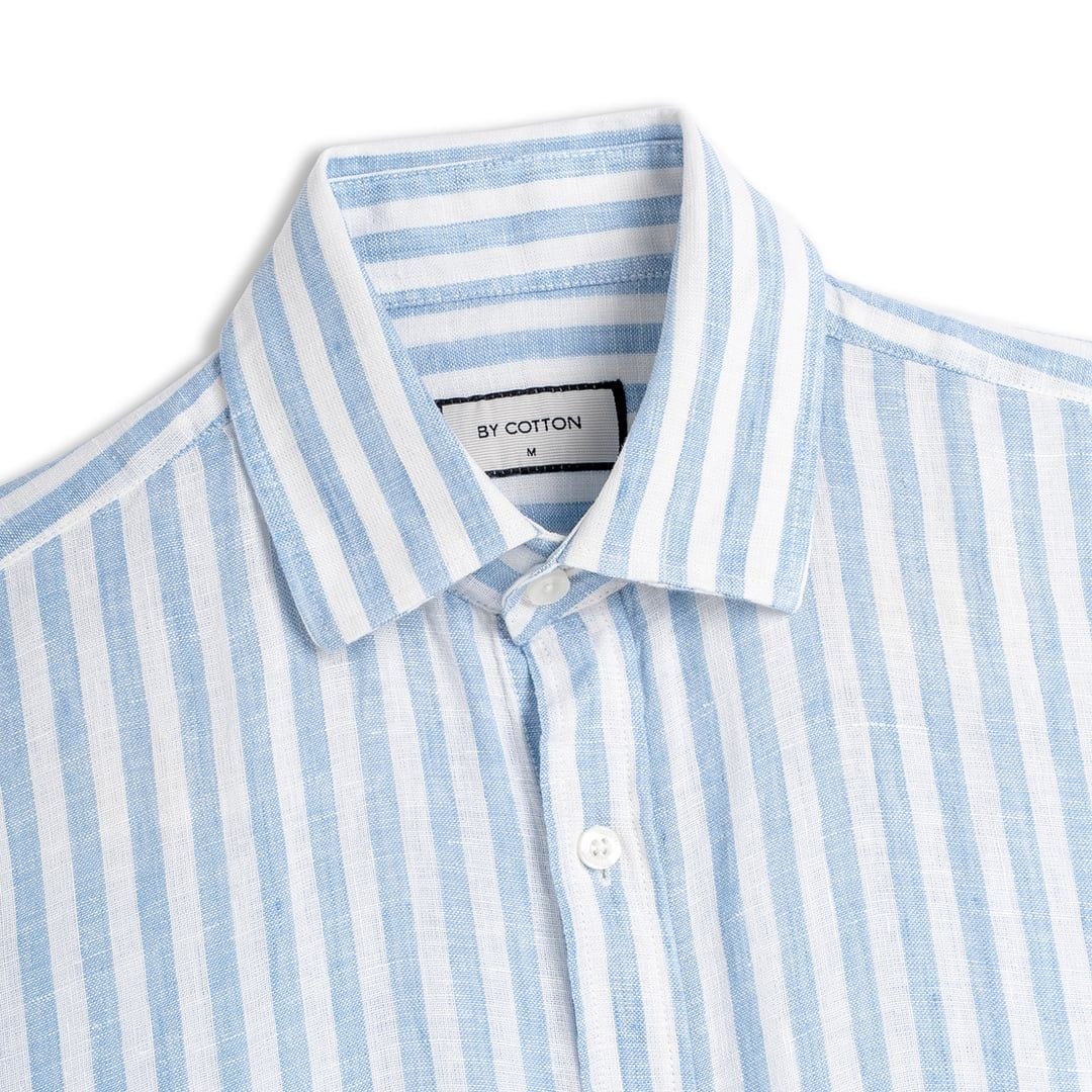 Áo Sơ Mi Premium Linen Trắng Sọc