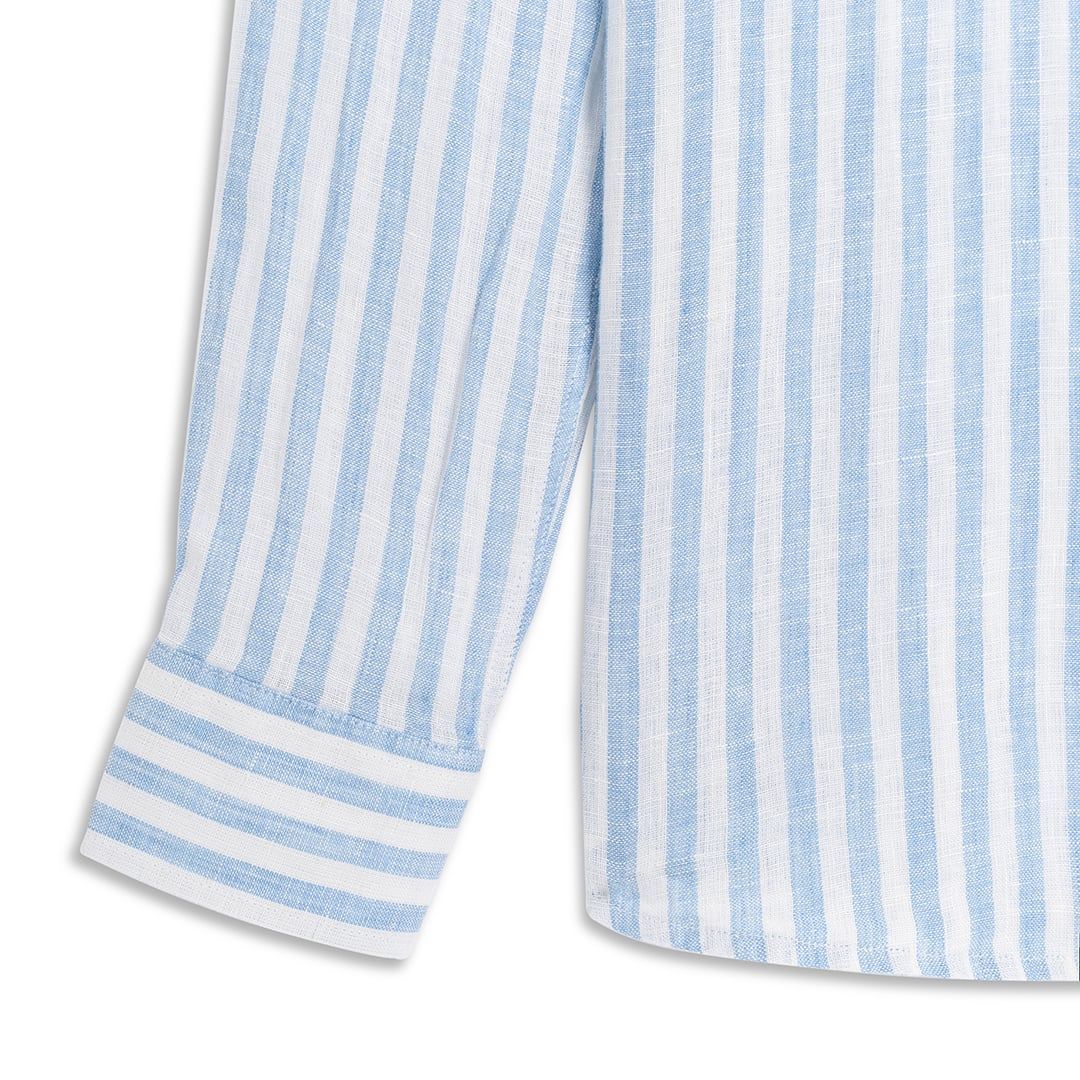 Áo Sơ Mi Premium Linen Trắng Sọc