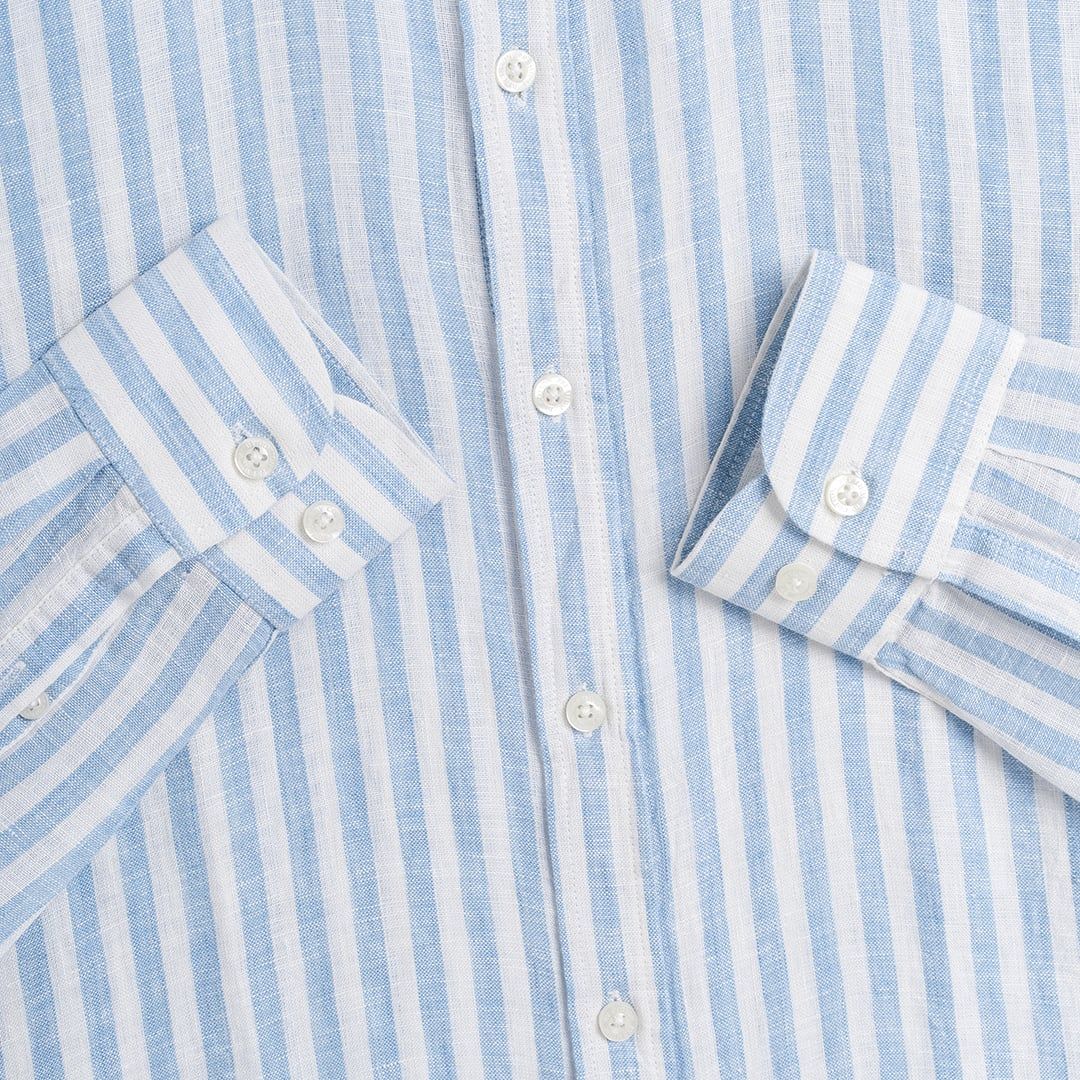Áo Sơ Mi Premium Linen Trắng Sọc