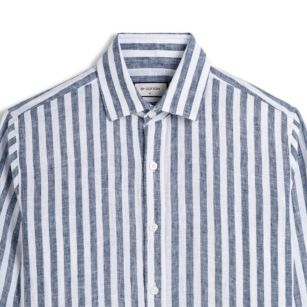 Áo Sơ Mi Premium Linen Trắng Sọc