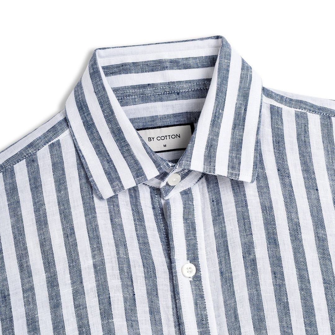 Áo Sơ Mi Premium Linen Trắng Sọc