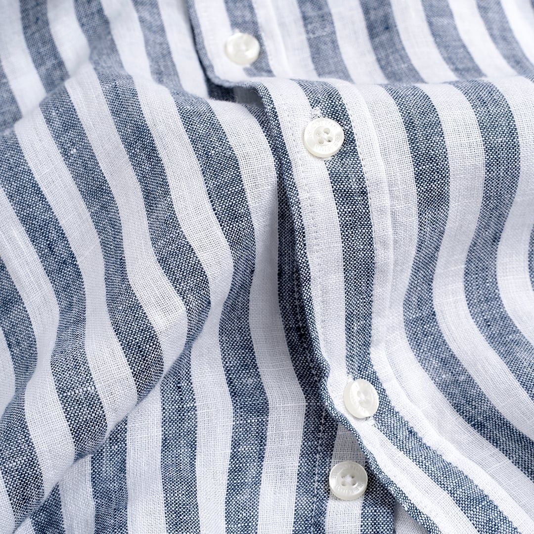 Áo Sơ Mi Premium Linen Trắng Sọc