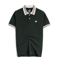 Áo Thun Polo By Cotton Pique 2.0 In Logo Phối Bo - Xanh Rêu