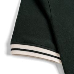 Áo Thun Polo By Cotton Pique 2.0 In Logo Phối Bo - Xanh Rêu