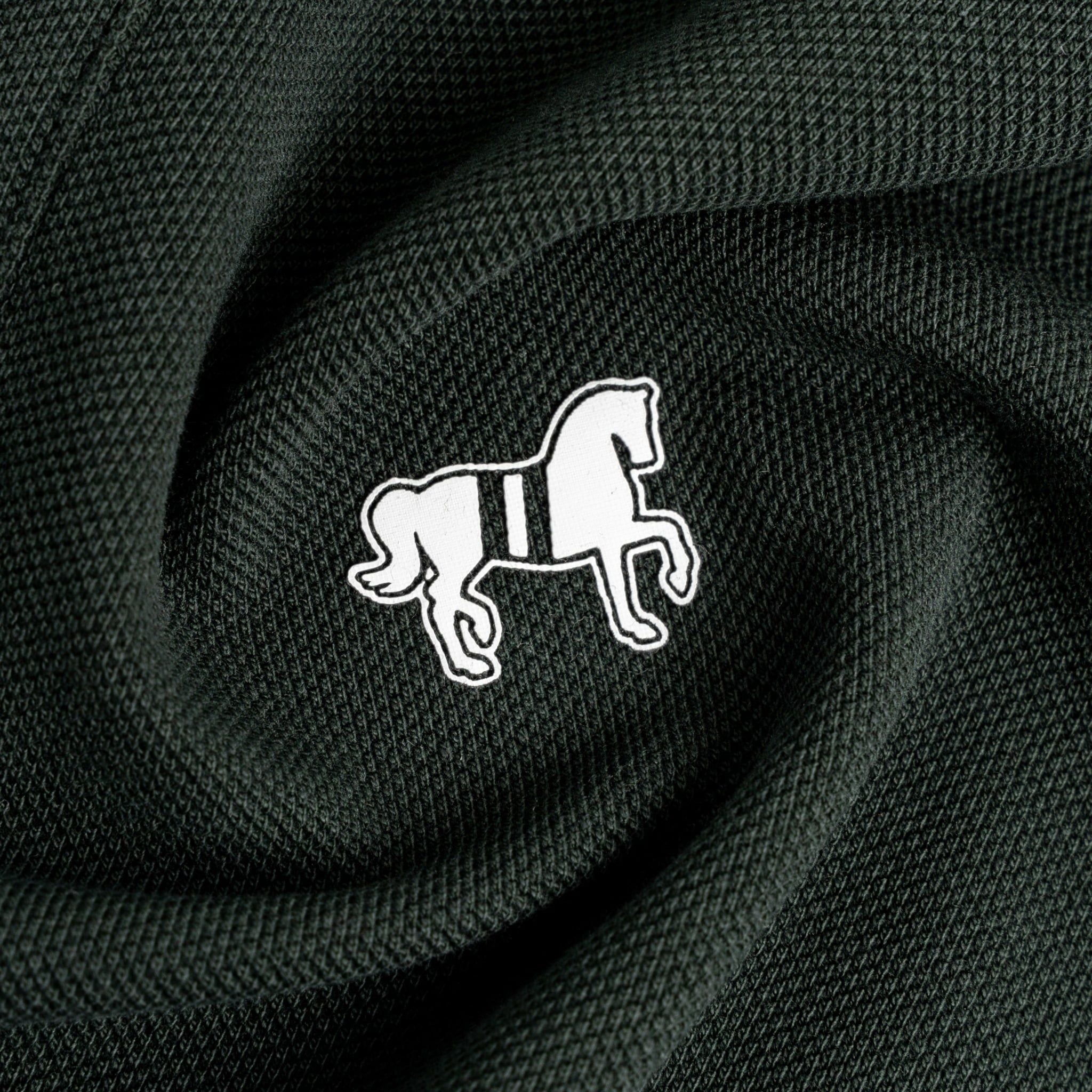 Áo Thun Polo By Cotton Pique 2.0 In Logo Phối Bo - Xanh Rêu
