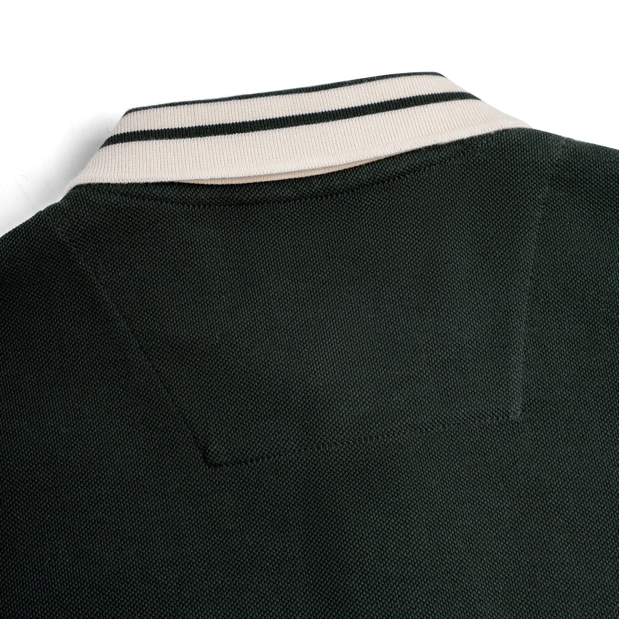 Áo Thun Polo By Cotton Pique 2.0 In Logo Phối Bo - Xanh Rêu