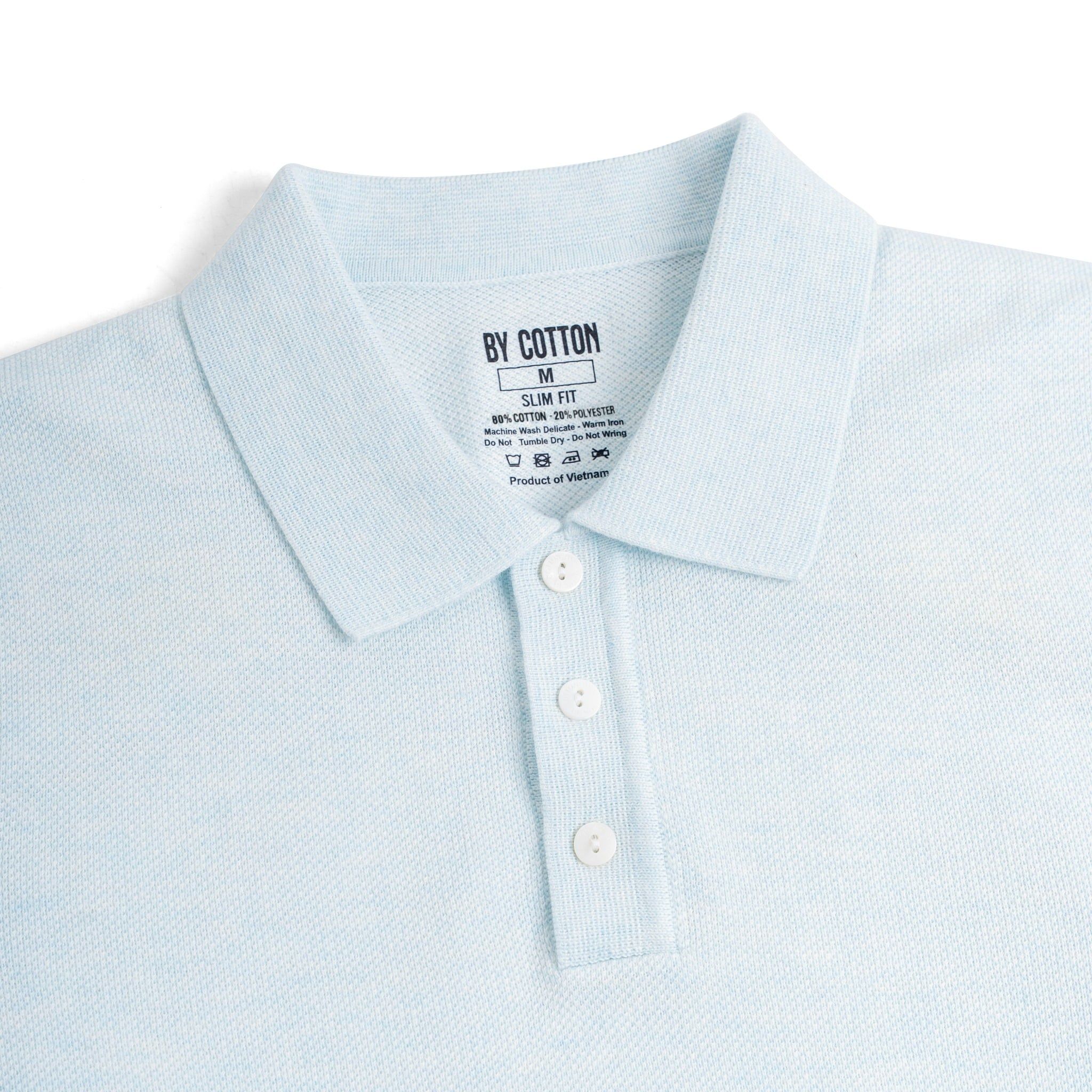 Áo Polo Dệt Kim By Cotton Micro Knit - Xanh Nhạt