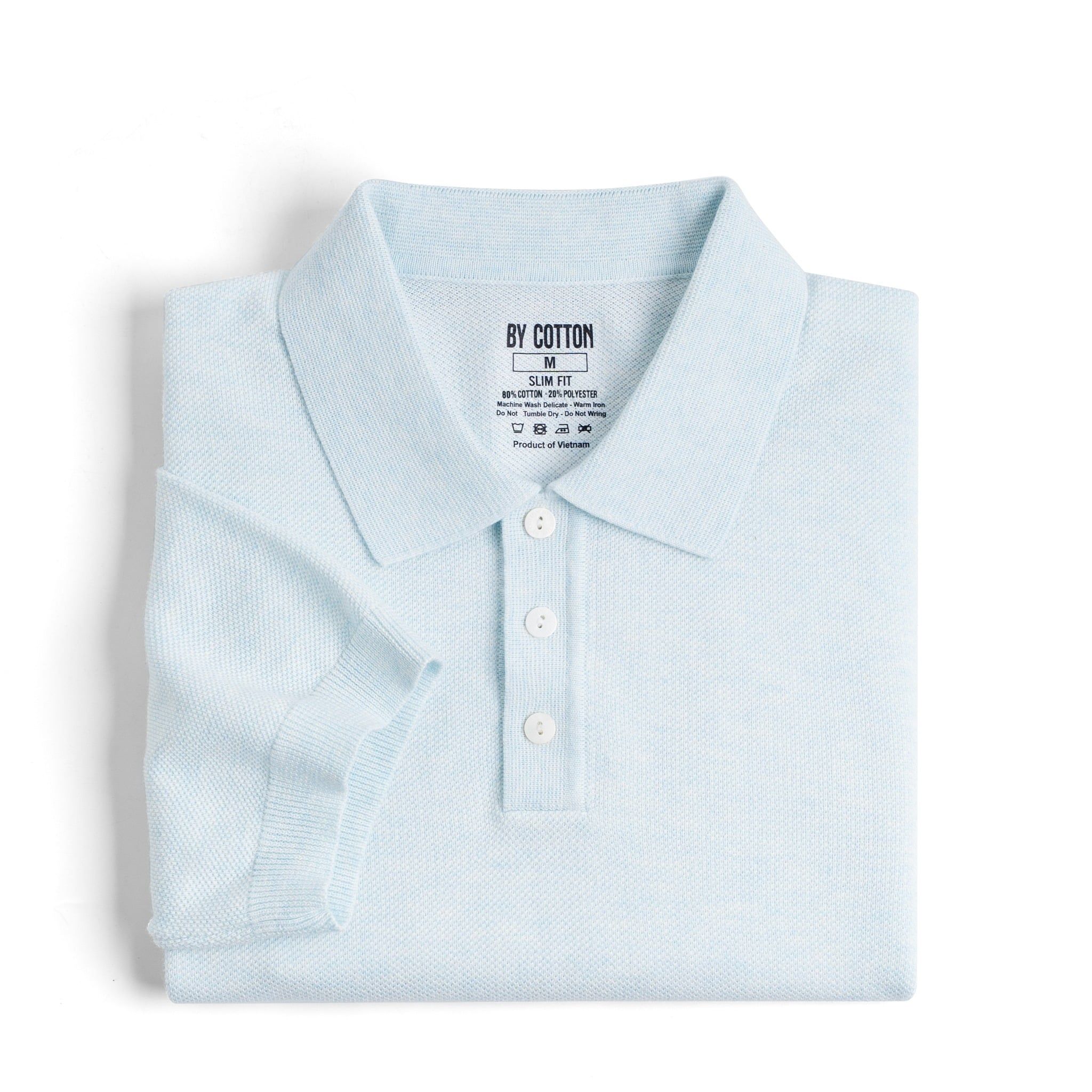 Áo Polo Dệt Kim By Cotton Micro Knit - Xanh Nhạt