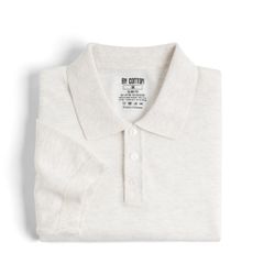 Áo Polo Dệt Kim By Cotton Micro Knit - Kem Nhạt