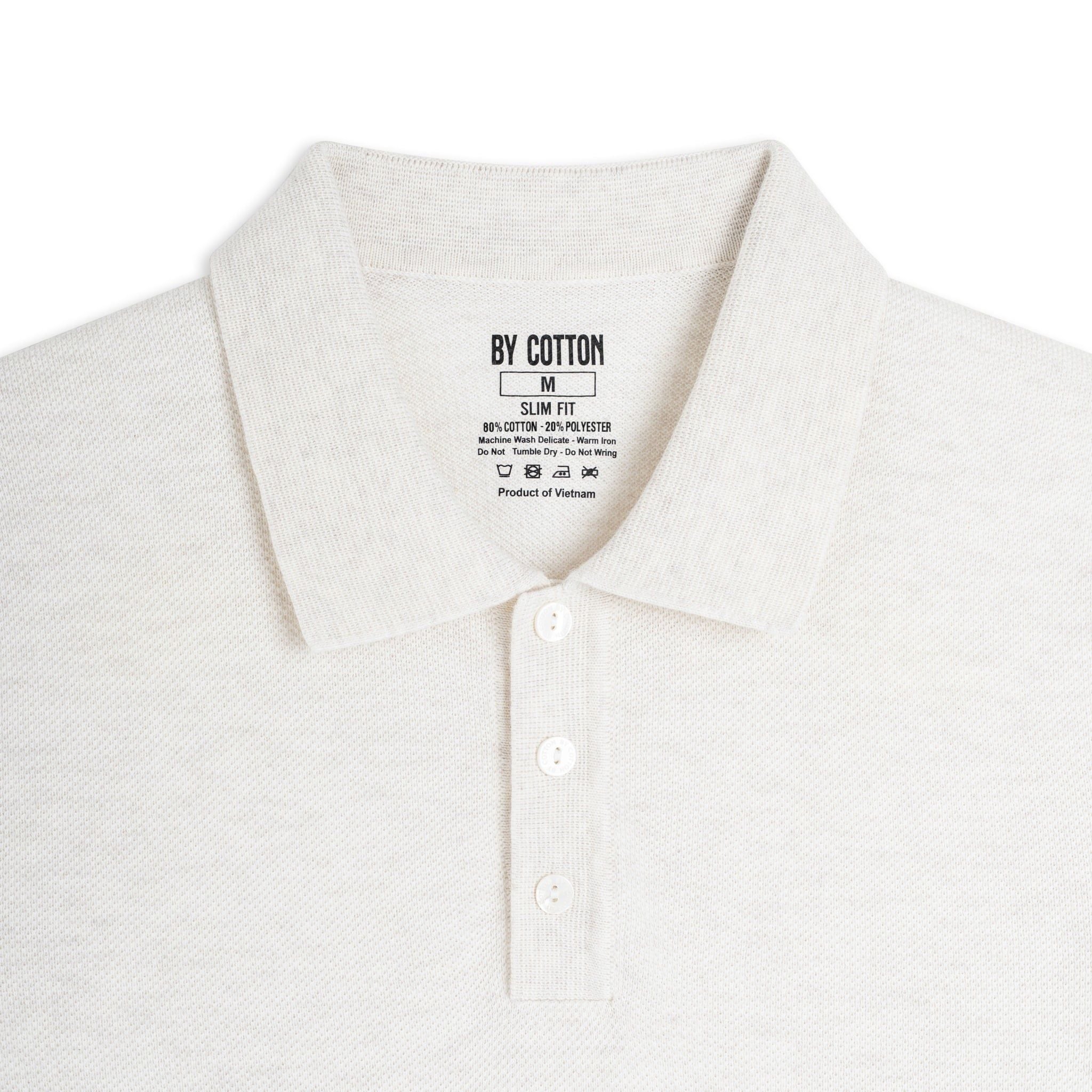 Áo Polo Dệt Kim By Cotton Micro Knit - Kem Nhạt