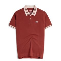 Áo Thun Polo By Cotton Pique 2.0 In Logo Phối Bo - Cam Gạch