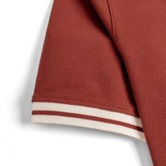 Áo Thun Polo By Cotton Pique 2.0 In Logo Phối Bo - Cam Gạch