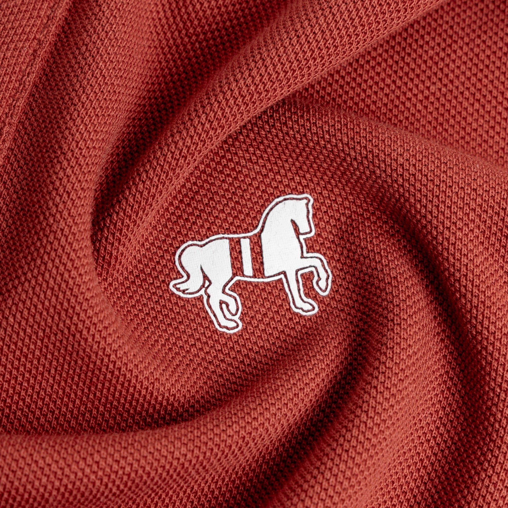Áo Thun Polo By Cotton Pique 2.0 In Logo Phối Bo - Cam Gạch