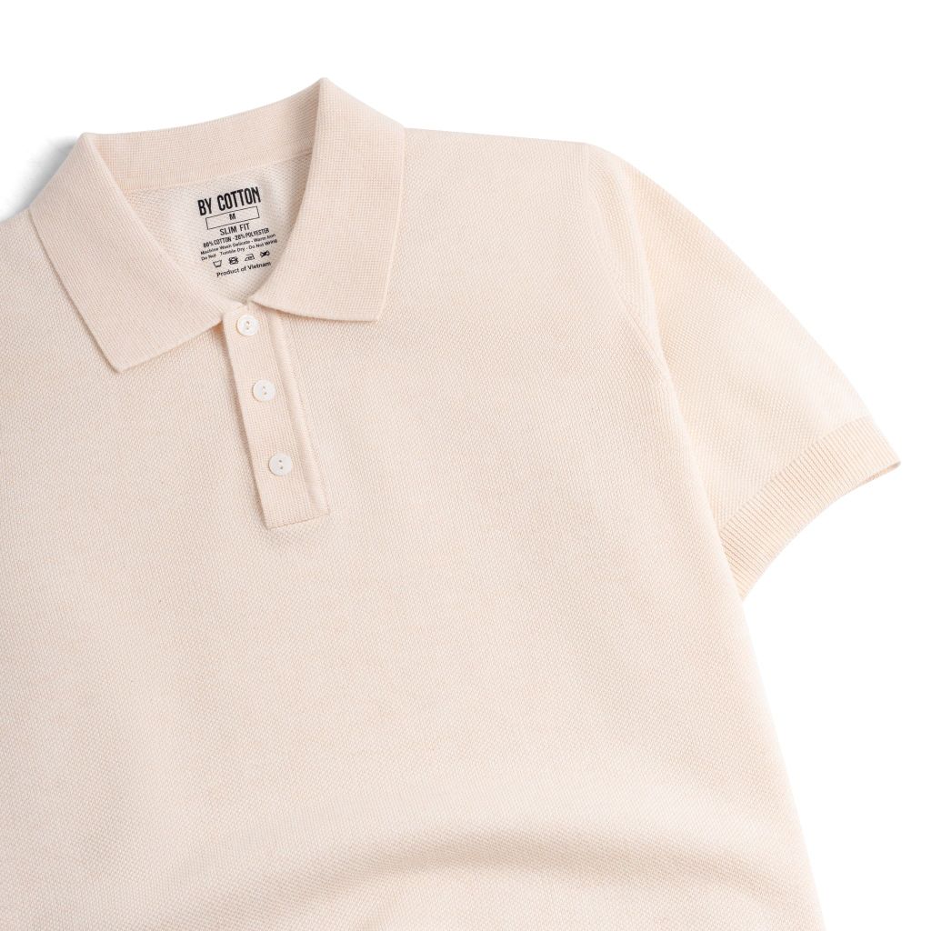Áo Polo Dệt Kim By Cotton Micro Knit - Hồng Nhạt
