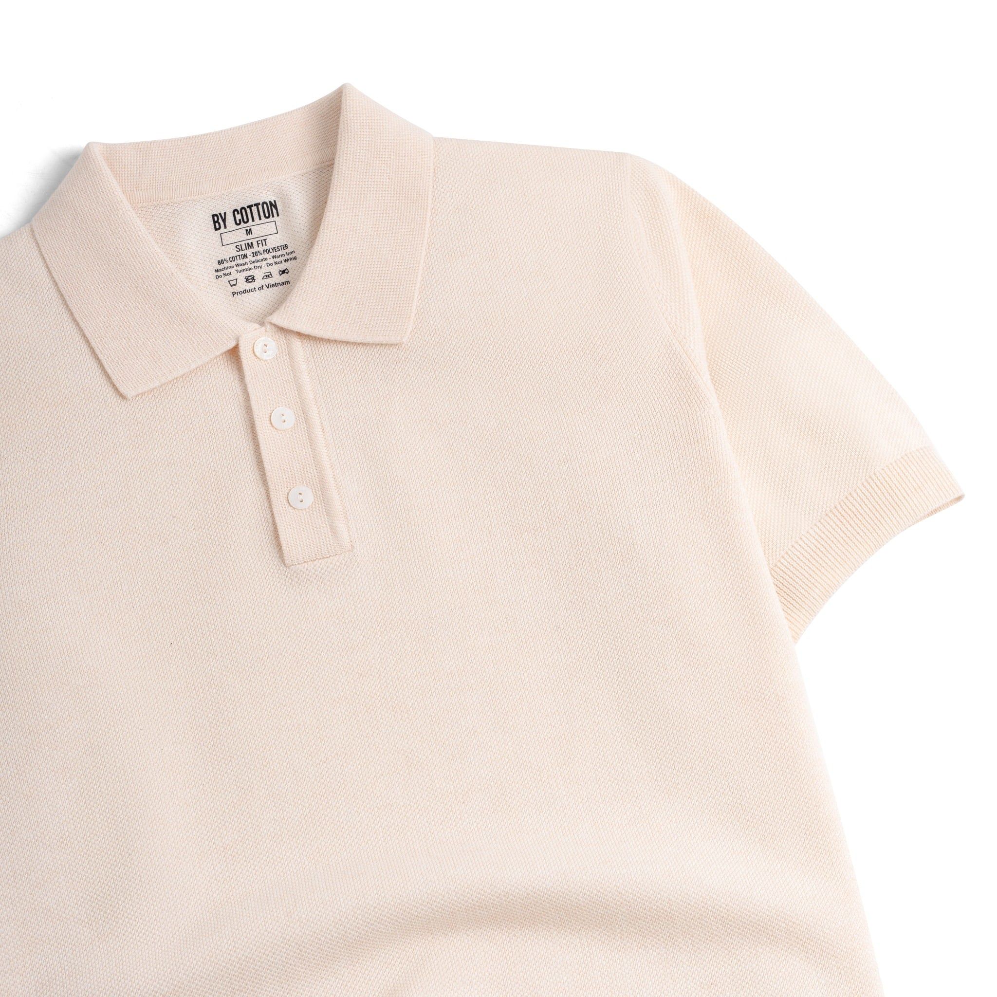 Áo Polo Dệt Kim By Cotton Micro Knit - Hồng Nhạt