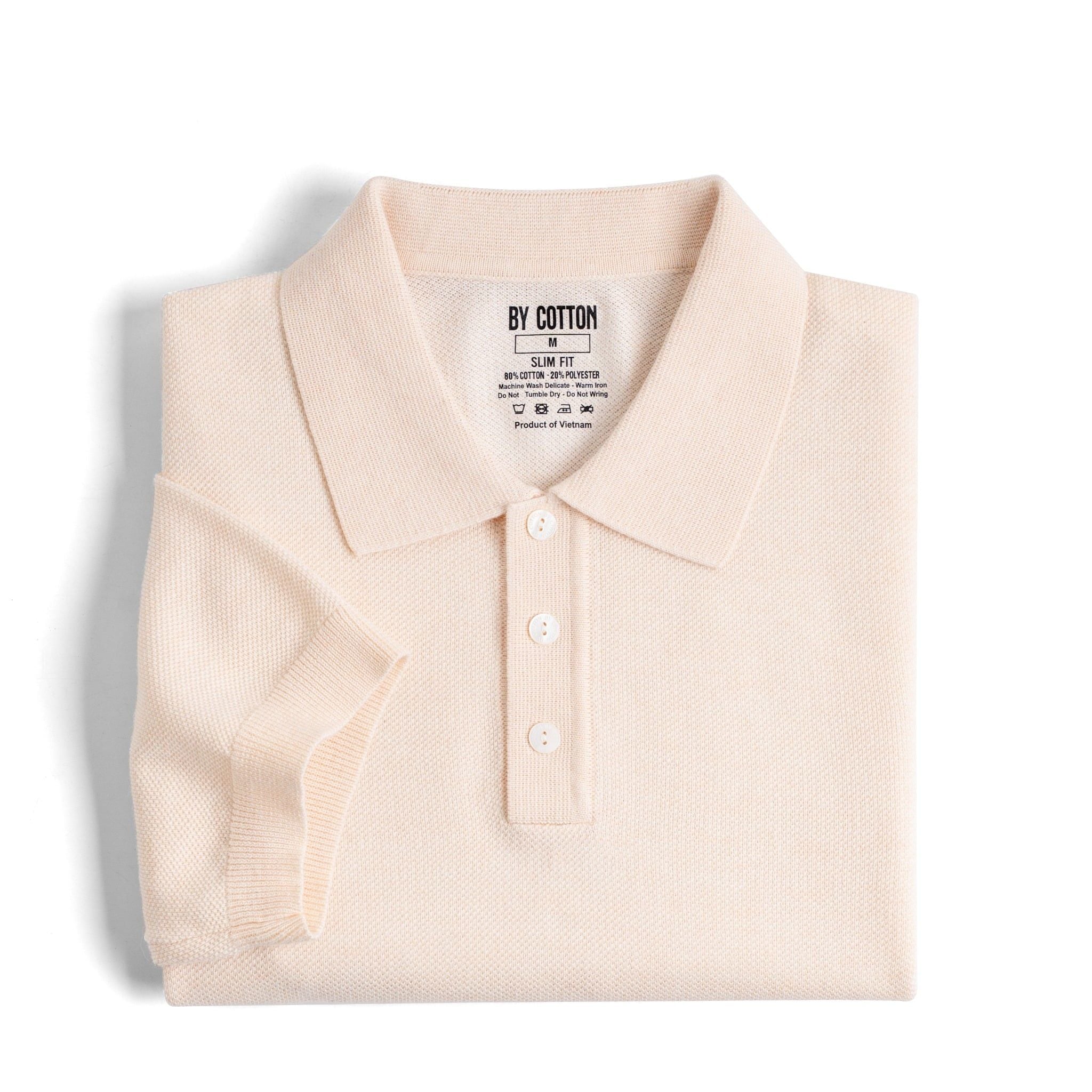 Áo Polo Dệt Kim By Cotton Micro Knit - Hồng Nhạt