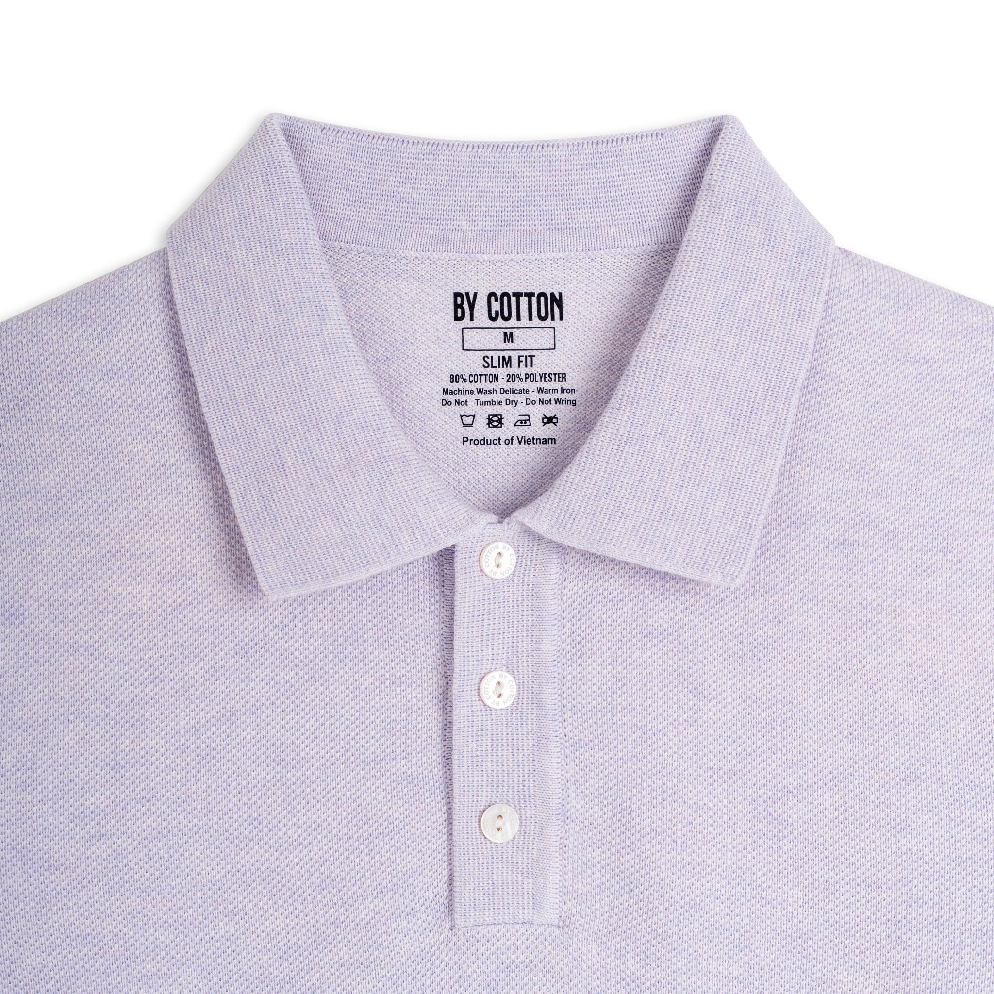 Áo Polo Dệt Kim By Cotton Micro Knit - Tím Nhạt