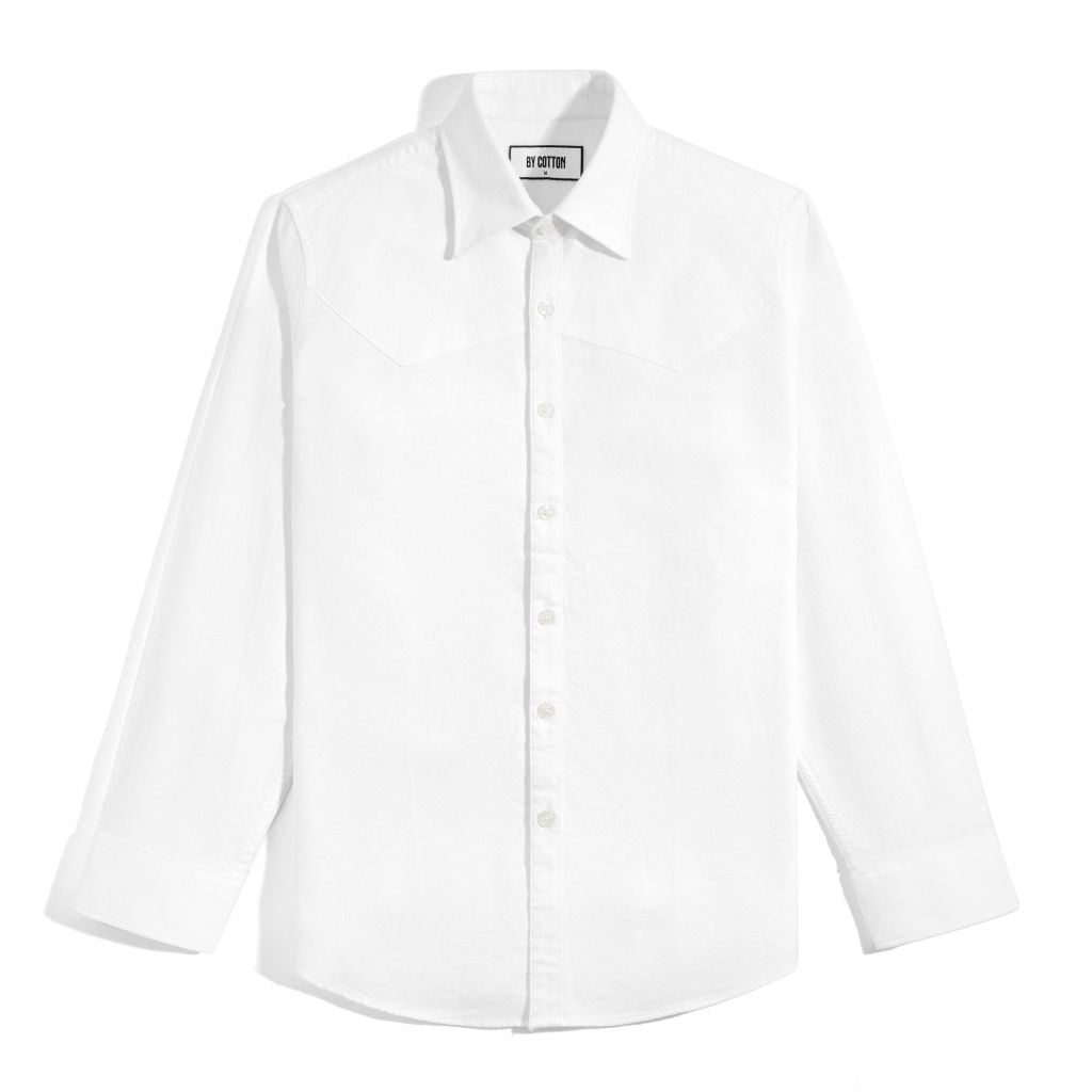 Áo Sơ Mi Nam Oxford Trắng Phối Đô