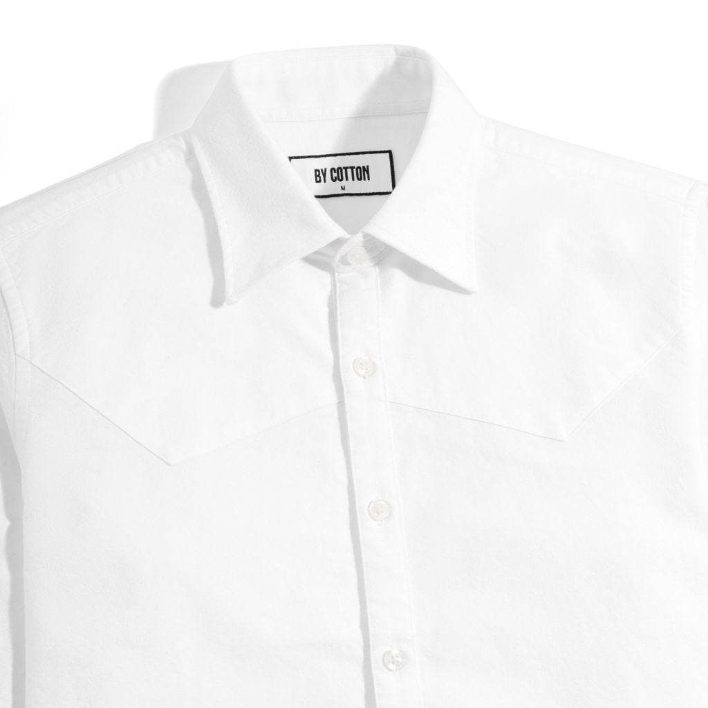 Áo Sơ Mi Nam Oxford Trắng Phối Đô