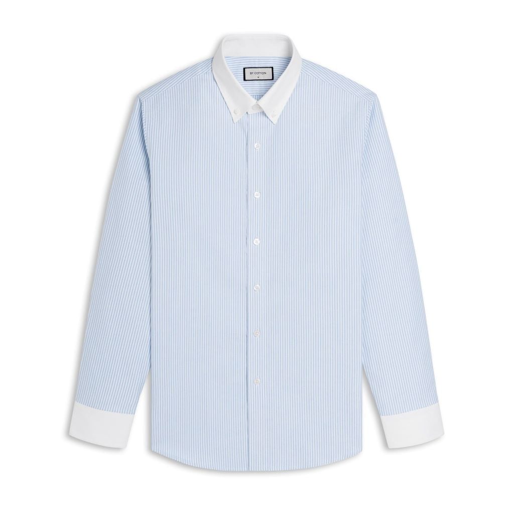 Áo Sơ Mi Nam By Cotton Oxford - Sọc Xanh Trắng