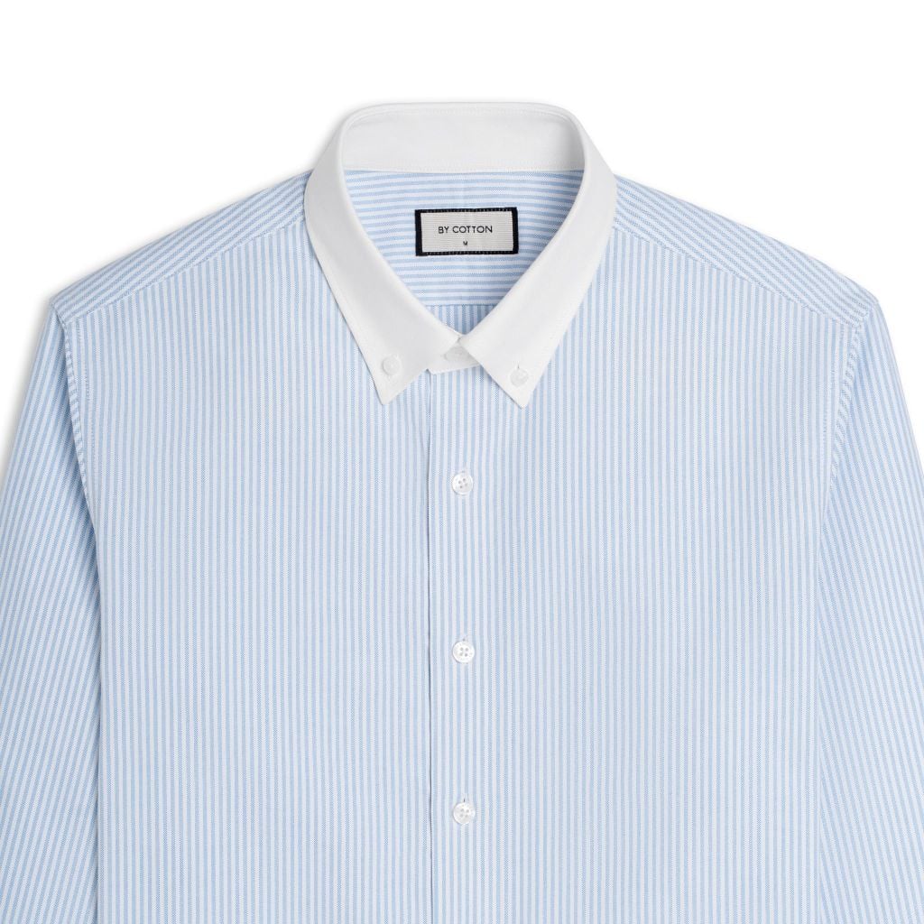Áo Sơ Mi Nam By Cotton Oxford - Sọc Xanh Trắng