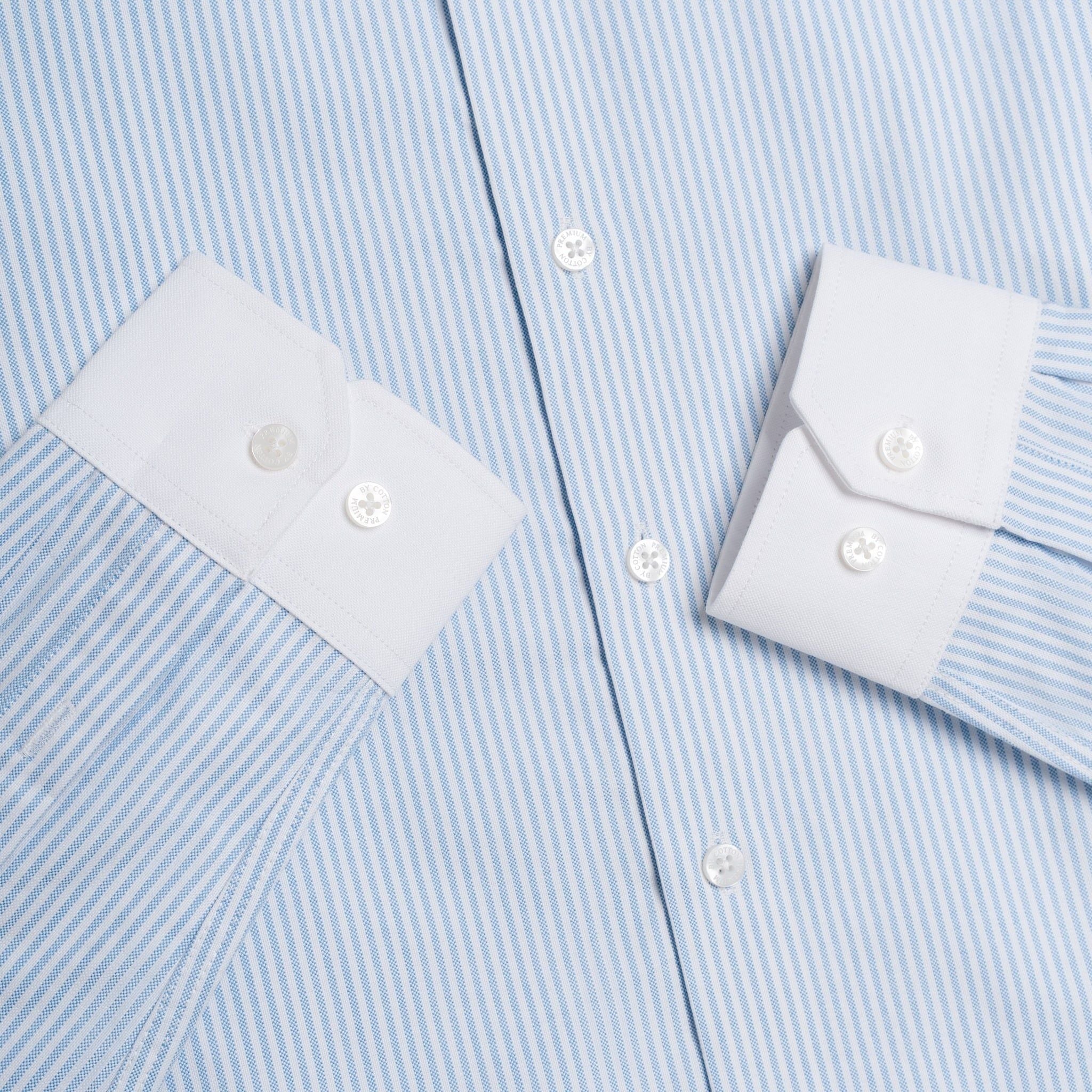 Áo Sơ Mi Nam By Cotton Oxford - Sọc Xanh Trắng