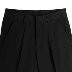 Quần Tây Ống Suông Xếp Ly - Đen