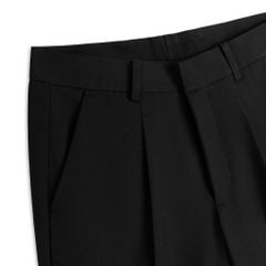 Quần Tây Ống Suông Xếp Ly - Đen