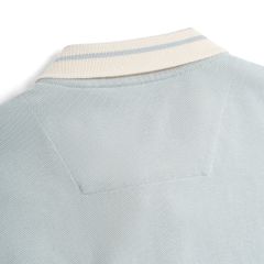 Áo Thun Polo By Cotton Pique 2.0 In Logo Phối Bo- Xanh Nhạt