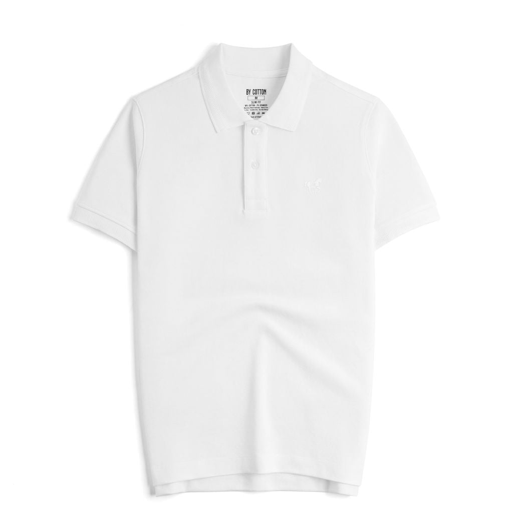 Áo Thun Polo By Cotton Basic Pique 2.0 - Trắng